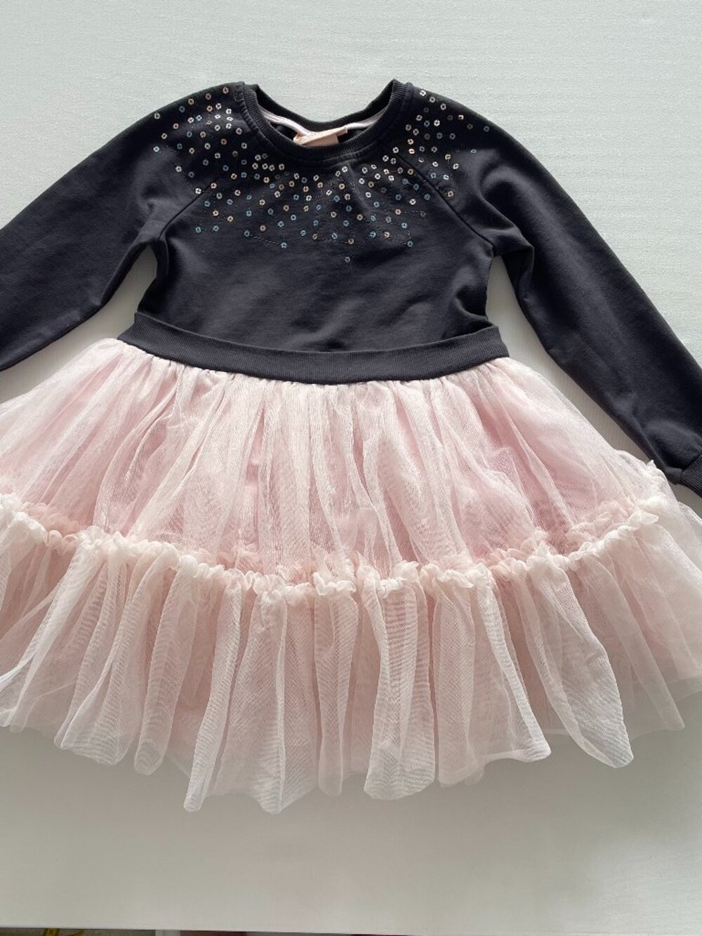Gillian’s Closet Sequin Tulle Tutu Dress | Grey & Blush Pink | Age 5 ✨